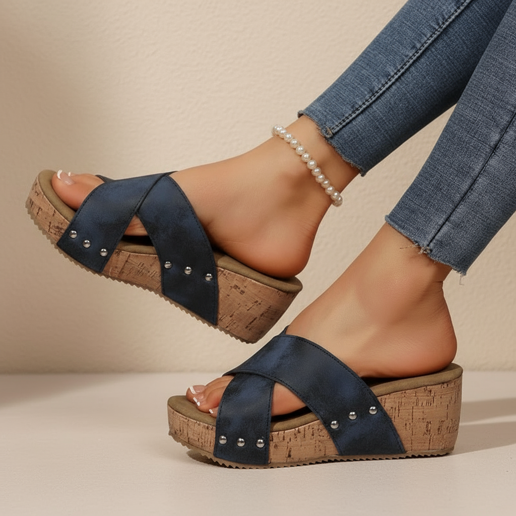 Oakley - Sandales à talons compensés au style boho