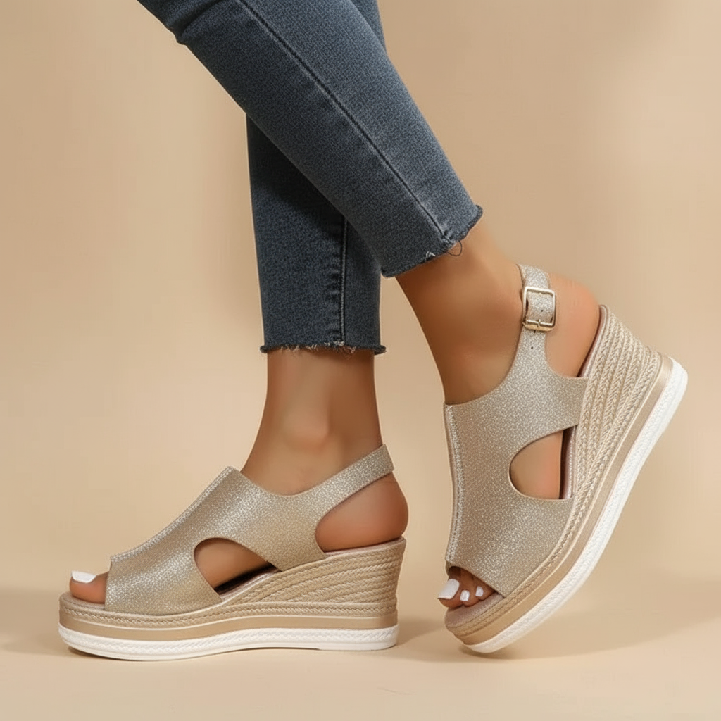 Maeve - Sandales à talons relaxantes avec une touche argentée