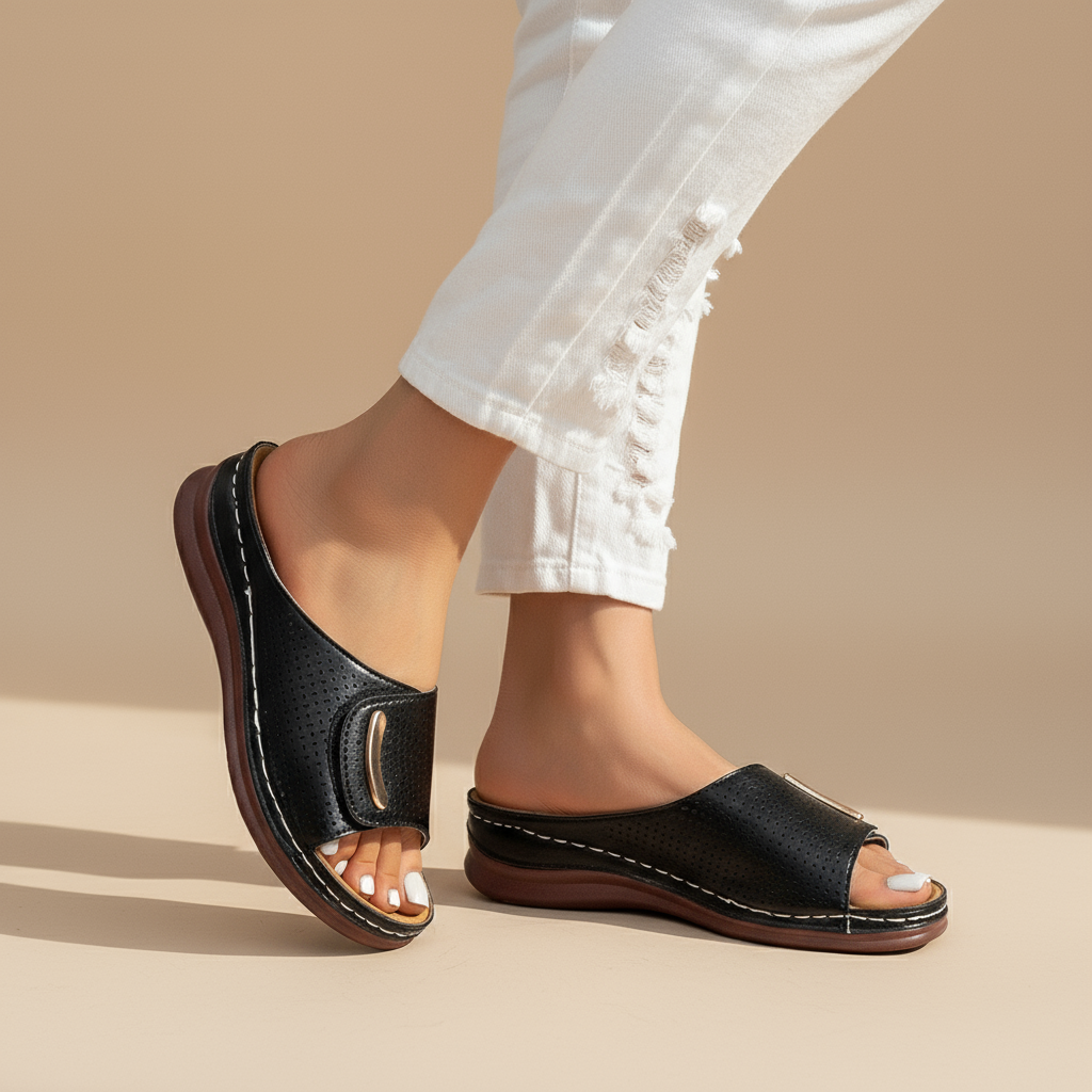 Joanna - Sandales urbaines classiques en teinte vin rouge