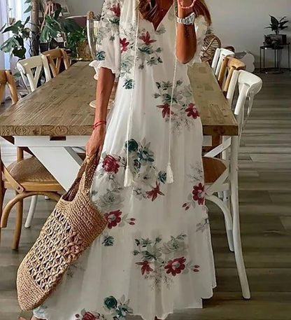 Luna - Robe Midi DE Style Boho Sans Effort